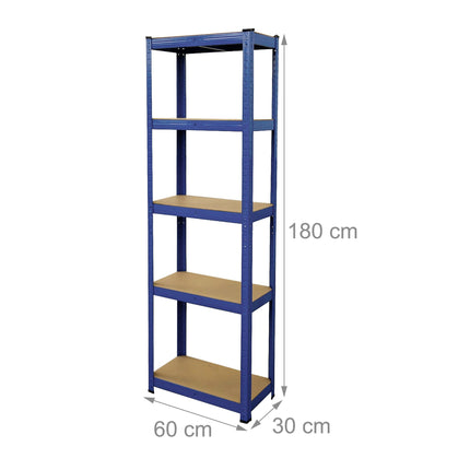 Heavy-Duty Adjustable Shelving Unit, 180x60x30 cm