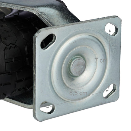 Heavy-Duty Castor Set with Pneumatic Tyres, 2 Fixed + 2 Swivel