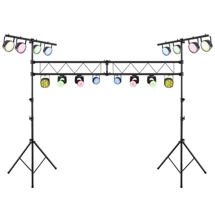 Heavy Duty Metal DJ Light Stand with Adjustable Height Retractable T-Bar Tripod Stands Black