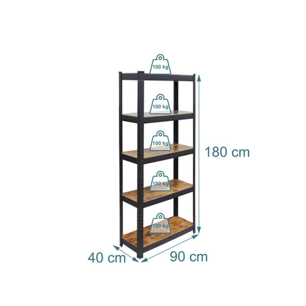 Heavy-Duty Metal Shelving Unit, 500kg Capacity