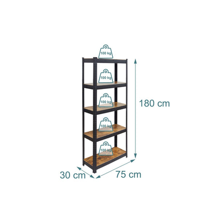 Heavy-Duty Metal Shelving Unit, 500kg Capacity