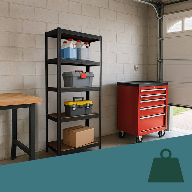 Heavy-Duty Metal Storage Shelf, 875 kg Capacity, 5 Shelves
