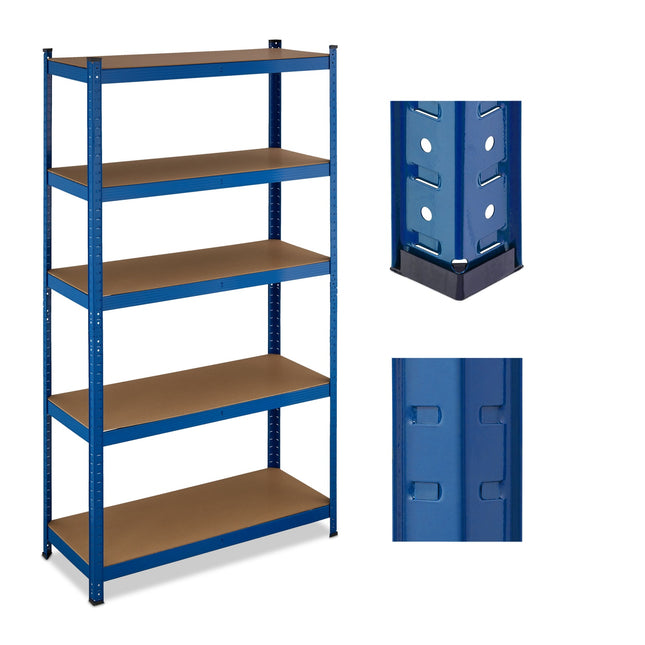 Heavy-Duty Steel Garage Storage Shelf, 5 Adjustable Shelves