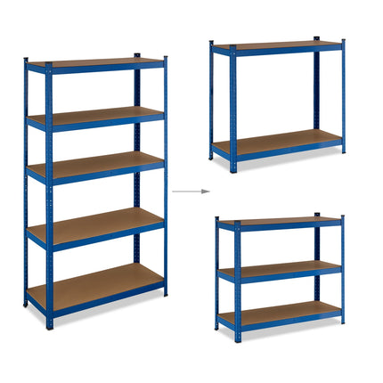 Heavy-Duty Steel Garage Storage Shelf, 5 Adjustable Shelves