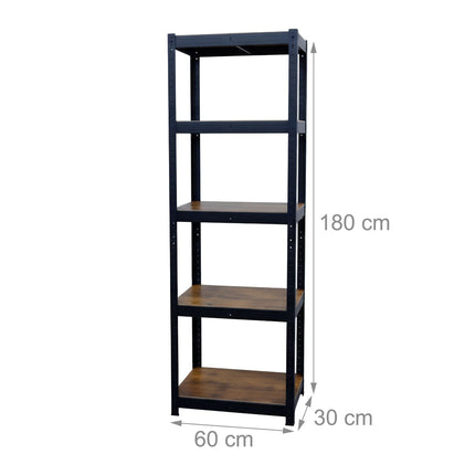 Heavy-Duty Steel Shelf 180x60x30 cm, Adjustable Shelves