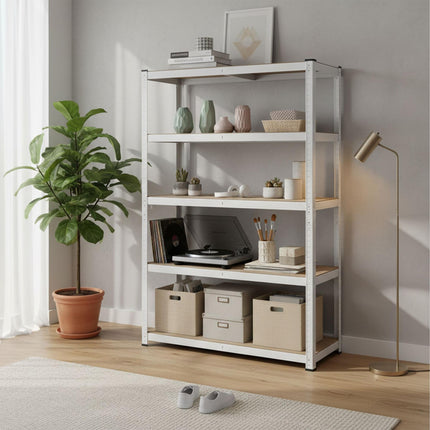 Heavy-Duty Steel Storage Rack, 5 Adjustable Shelves