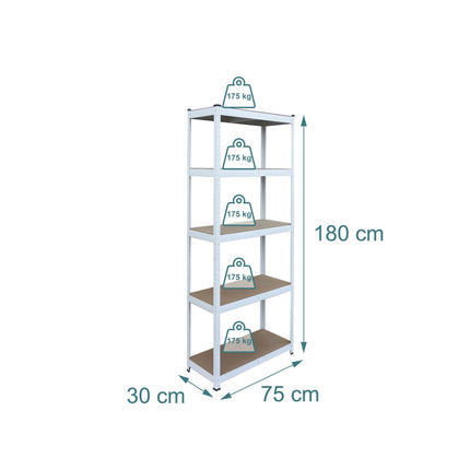 Heavy-Duty Steel Storage Rack, 5 Adjustable Shelves