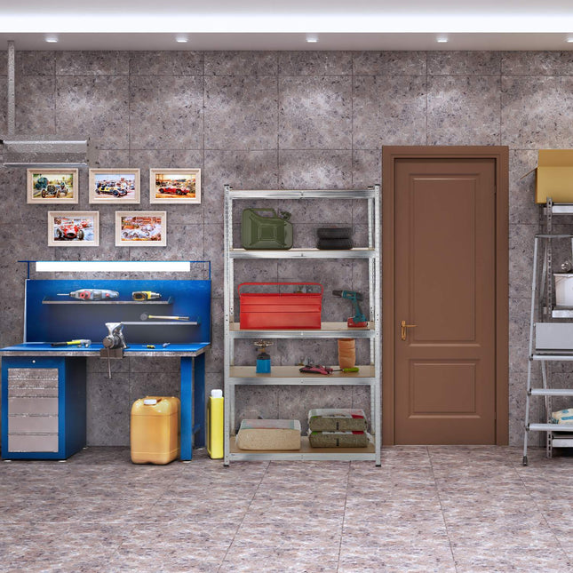 Heavy-Duty Steel Storage Racks, Adjustable Shelves