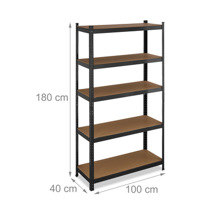 Heavy-Duty Steel Storage Shelf, Adjustable 5-Tier