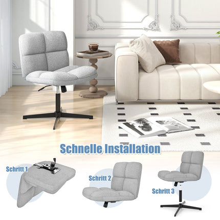 Height-Adjustable Armless Office Chair, Grey
