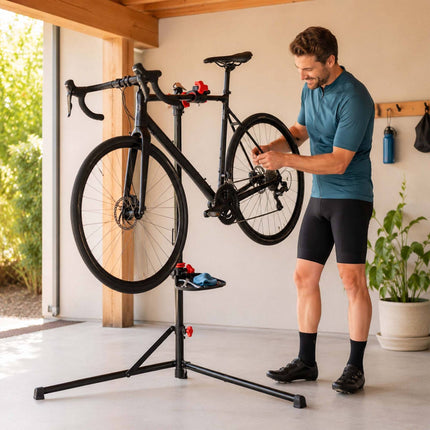 Height-Adjustable Bike Repair Stand, Black, 30 kg Capacity