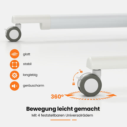 Height-Adjustable C-Shaped Desk with Wheels, 70-106 cm