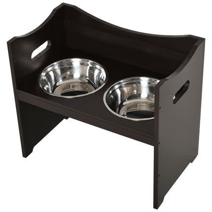 Adjustable dog feeding station, stainless steel bowl, 54 cm