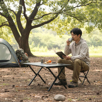 Folding Camping Table, Steel, Weatherproof