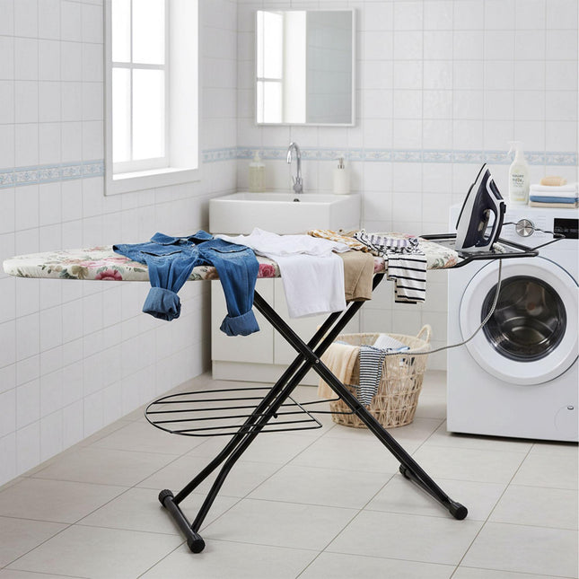 Height-Adjustable Ironing Board with Iron Rest, 110x33 cm