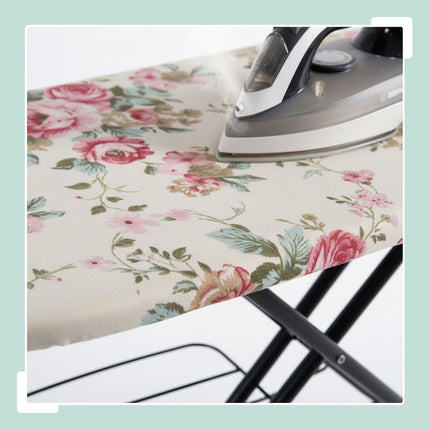 Height-Adjustable Ironing Board with Iron Rest, 110x33 cm