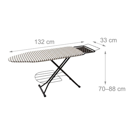 Height-Adjustable Ironing Board with Iron Rest, 110x33 cm