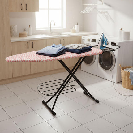 Height-Adjustable Ironing Board with Iron Rest, 110x33 cm
