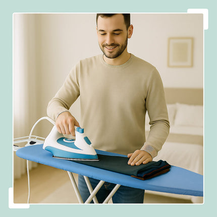 Height-Adjustable Ironing Board with Iron Rest, 120x38 cm