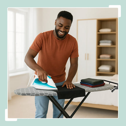 Height-Adjustable Ironing Board with Iron Rest