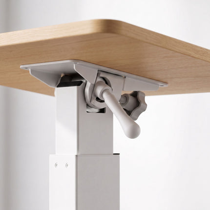 Height-Adjustable Standing Desk with Castors, Natural White