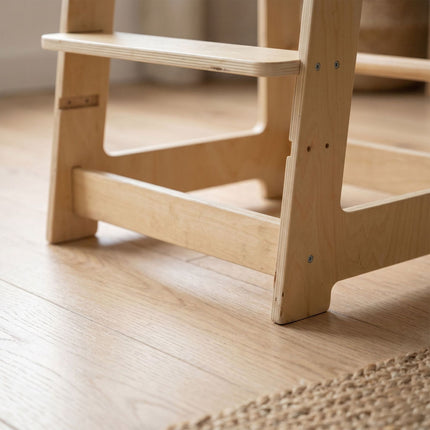 Height-Adjustable Toddler Learning Tower, Natural Wood