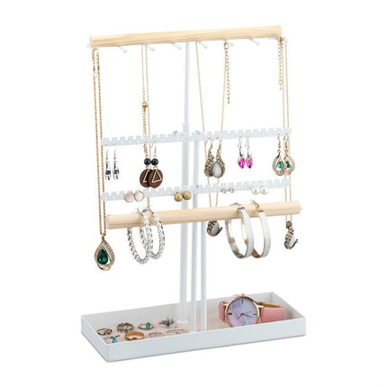 Height-adjustable T-shaped jewelry stand
