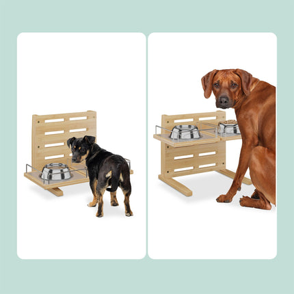 Height-adjustable feeding station for dogs