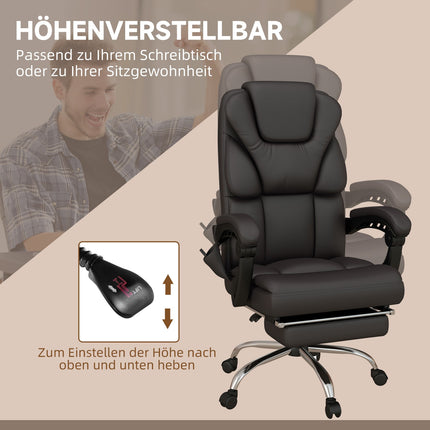 Ergonomic brown office chair with massage, 120 kg capacity