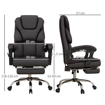 Ergonomic brown office chair with massage, 120 kg capacity