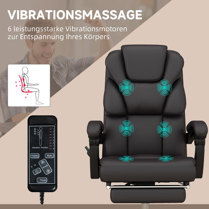 Ergonomic brown office chair with massage, 120 kg capacity