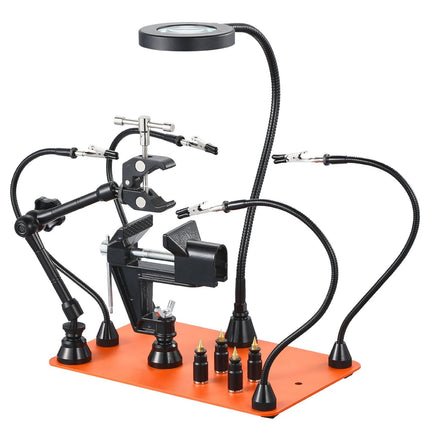 Helping Hands Soldering Station – 4 Arms, 3X LED Magnifier