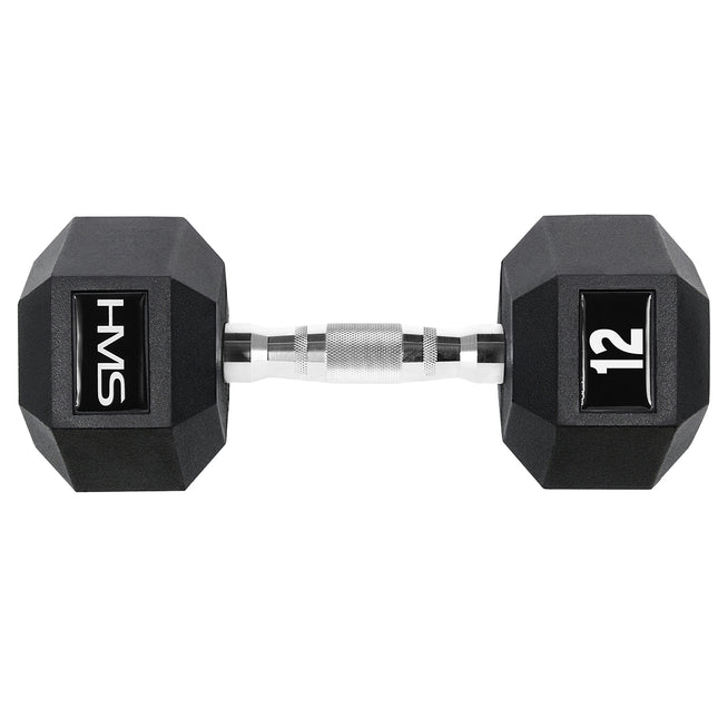 Hex Dumbbell 12 kg – Rubber Coated, Anti-Roll Design