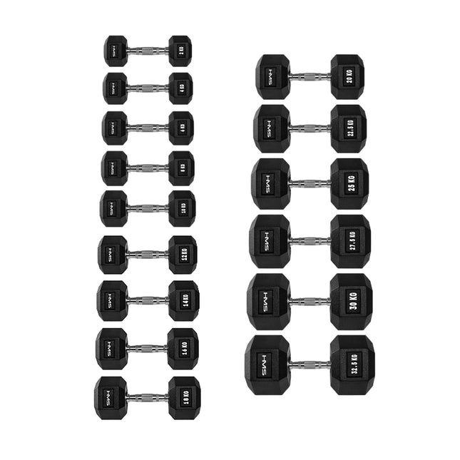 Hex Dumbbell 32.5 kg – Rubber-Coated, Anti-Roll Design