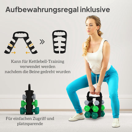 Hex Dumbbell Set with Rack – 1kg, 2kg, 3kg Pairs