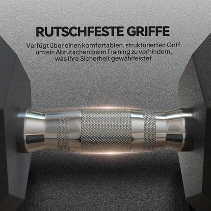 Hex Dumbbells, Knurled Grip, Cast Iron, 2 x 15kg