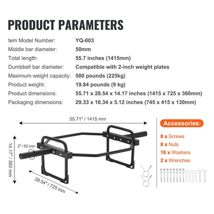 Hex Trap Bar 500 lb Capacity, 2-Inch Sleeves