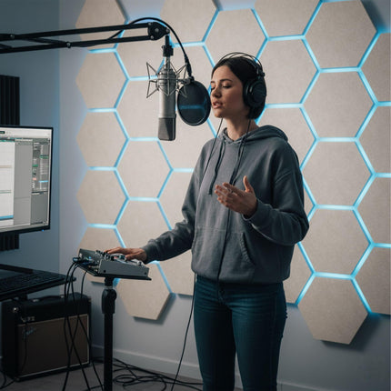 Hexagon Acoustic Panels, Self-Adhesive, Noise Reduction