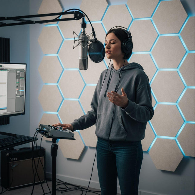 Hexagon Acoustic Panels, Self-Adhesive, Noise Reduction