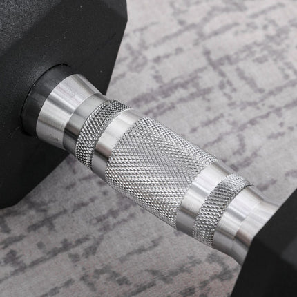 Hexagon dumbbell with knurled handle - 12.5 kg cast iron