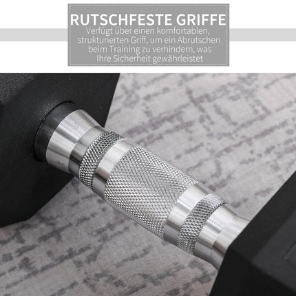 Hexagon dumbbell with knurled handle - 12.5 kg cast iron