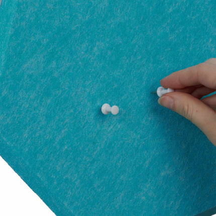 Hexagons of blue felt for pin board - 6 pcs