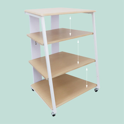Hi-Fi Rack, 4 Shelves, Adjustable, Cable Organizer