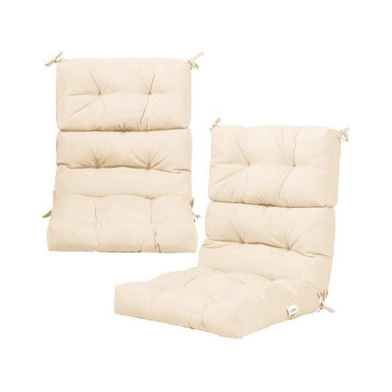 High Back Chair Cushion with 3-Position Adjustable Backrest, Beige, Waterproof