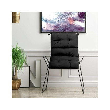 High Back Chair Cushion with 3-Position Adjustable Backrest, Black, Waterproof