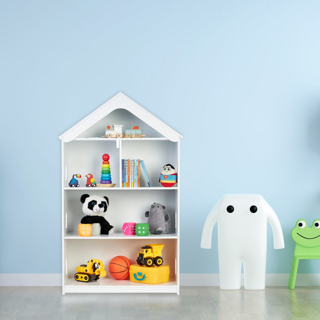High children's shelf in the shape of a house