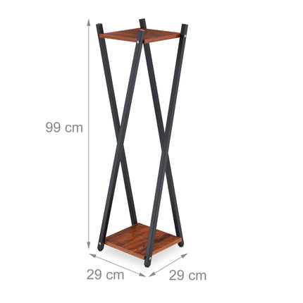 High floral pedestal with 2 shelves