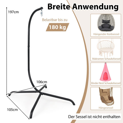 Hängesesselgestell Metall, 360 Drehung, 180 kg Kapazität