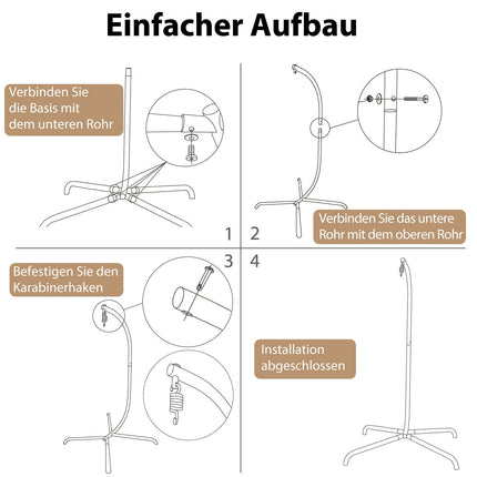 Hängesesselgestell Metall, 360 Drehung, 180 kg Kapazität