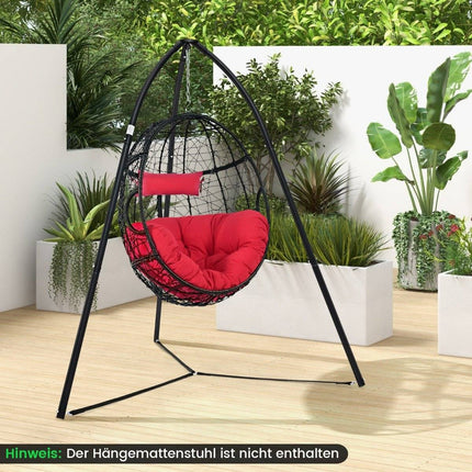 Hängesesselgestell, Metall, Dreibein, 200 kg, Schwarz